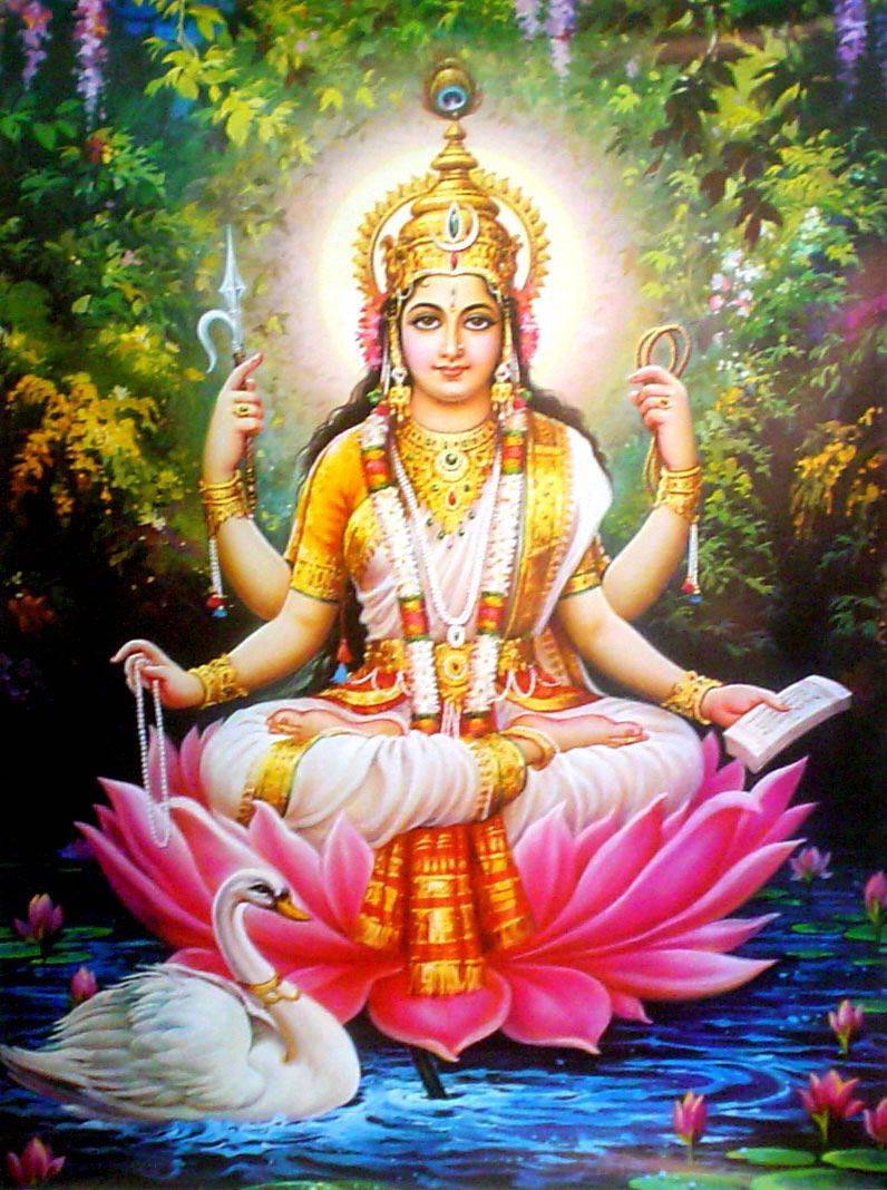 Богиня сарасвати - покровительница искусства в индуизме.