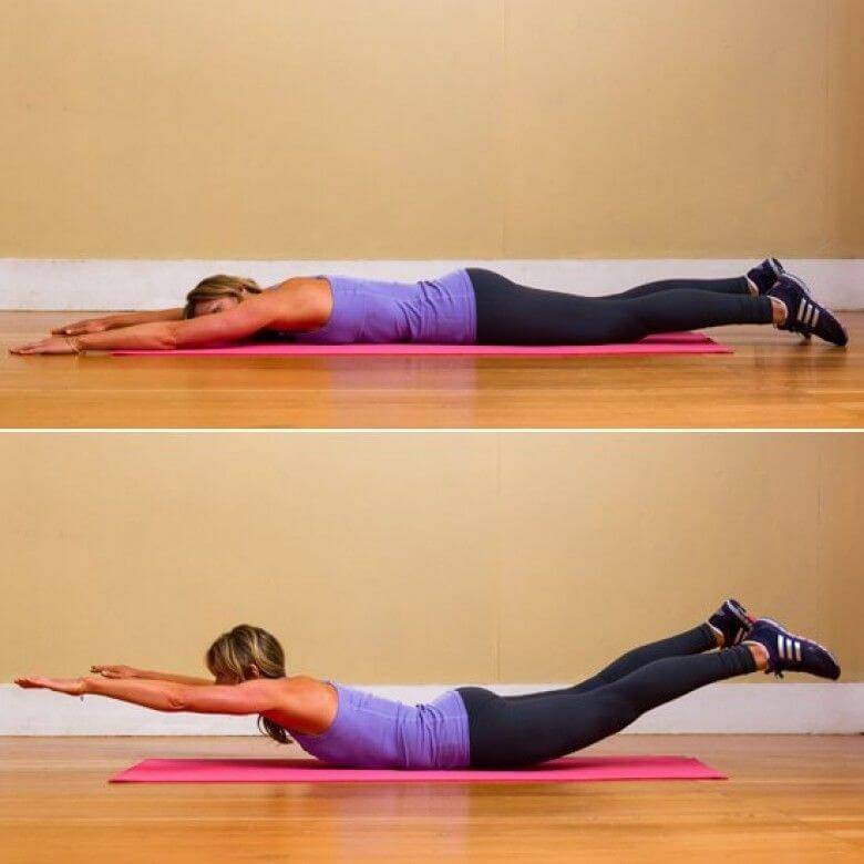 Упражнение «лодочка» для спины (супермен лежа на полу) — как правильно делать, польза и какие мышцы работают?