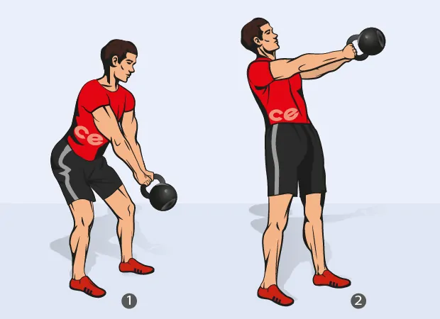 Махи гирей (kettlebell swing) - техника выполнения упражнения.